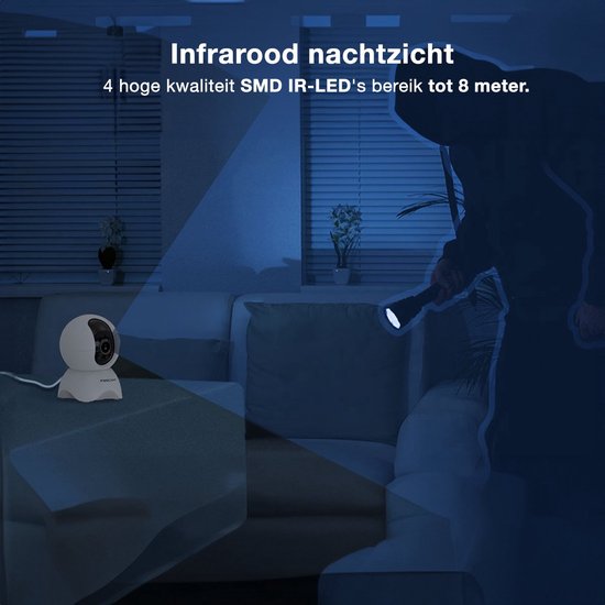 Foscam X5 - Beveiligingscamera's - 5 MP - Pan&tilt - Binnencamera - Babyfoon - Persoonsdetectie - Zwart van Foscam — afbeelding 5
