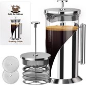 French Press Koffiezetapparaat met hittebestendige karaf, hoogwaardige roestvrijstalen koffiepers met 4-traps filter, 1 liter