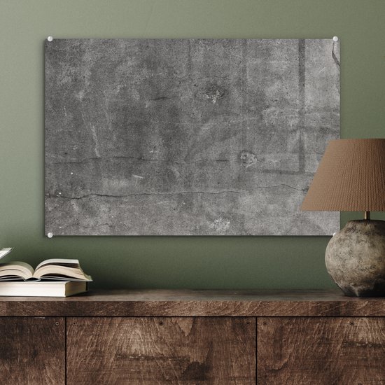 MuchoWow® Peinture sur verre 60x40 cm - Peinture sur verre acrylique - Béton - Mur - Ciment - Photo sur verre - Peintures