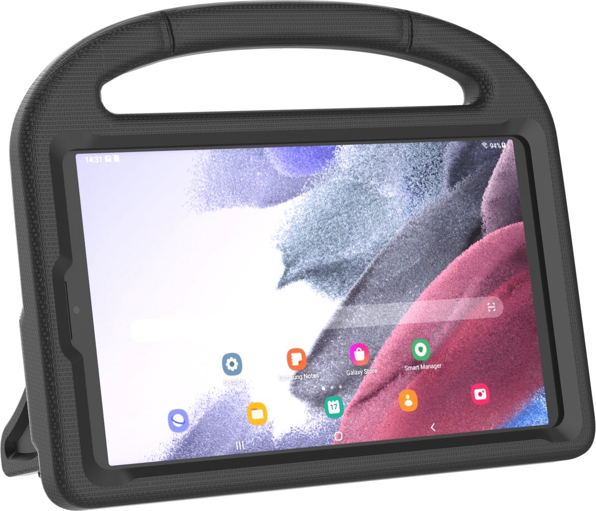 Tablet beschermhoes geschikt voor Samsung Galaxy Tab A7 lite - 8.7 inch - SMT220/225 (2021) – Kinderhoes – Hoes voor Kinderen – Handvat en Standaard – Kindvriendelijke Cover | Zwart