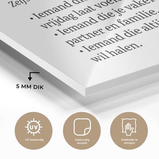 MuchoWow® Peinture sur verre 150x100 cm - Peinture sur verre acrylique - « Collègue » - Dictons - Citations - Photo sur verre - Peintures