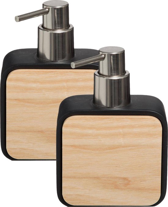 5five Zeeppompje/zeepdispenser - marmer look - zwart - 272 ml | Leen Bakker