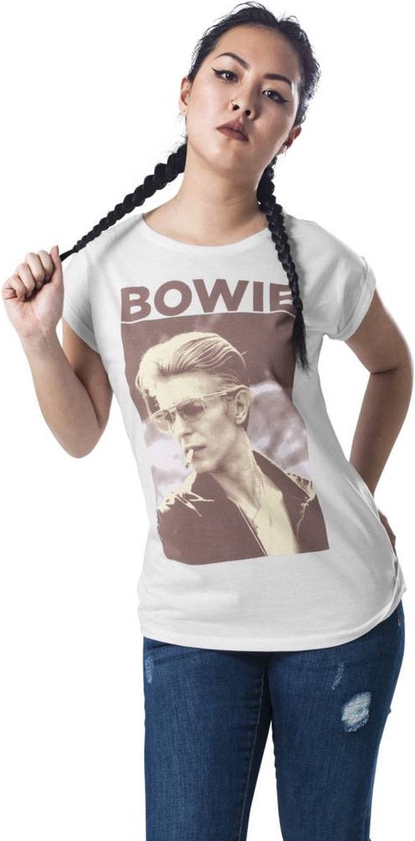 Mister Tee David Bowie David Bowie Dames Tshirt 4XL Wit
