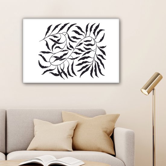 Peinture sur toile 150x100 cm - Décoration murale Feuilles - Plantes - Bohème - Wit - Abstrait - Décoration murale salon - Décoration chambre moderne - Tableaux abstraits
