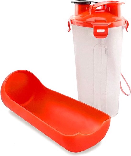 Nobleza waterfles voor honden - Bidon voor honden of katten - Honden voer en water bidon - Waterfles hond - 500 ml - Rood
