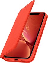 Hoes Geschikt voor Apple iPhone XR klep portefeuille, video standaard rood