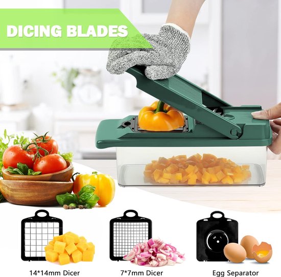 12-in-1 groentesnijder & hakker (7 messen inbegrepen) | CHOPMASTER