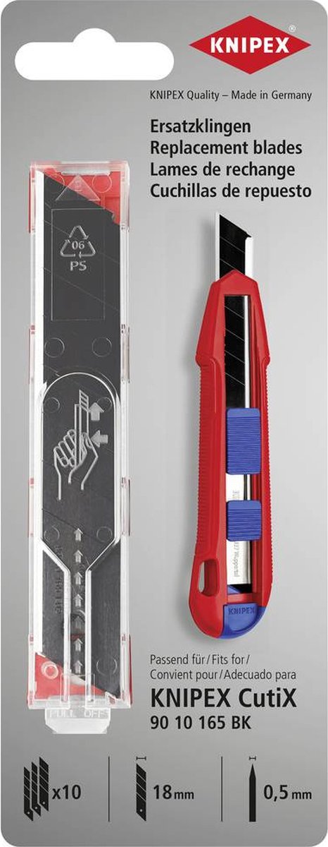 KNIPEX Vervangmessen 90 10 165 E02, 10 stuks