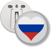 Button Met Clip - Hart Vlag Rusland