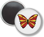 Button Met Magneet - Vlinder Vlag Macedonië - NIET VOOR KLEDING