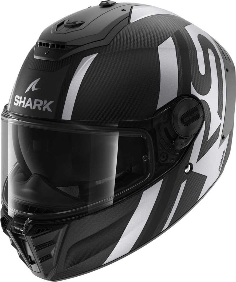 Shark Spartan RS Carbon Shawn Mat Carbon Zwart Zilver DKS Integraalhelm L
