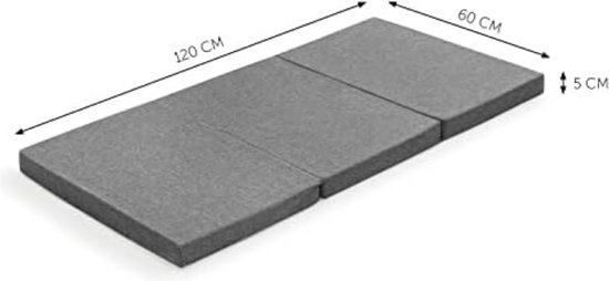 Schuimmatras - Campingmatras - 60 x 120 cm / Hoogte 6 cm - Gemêleerd Grijs van Zoë & Noa — afbeelding 3