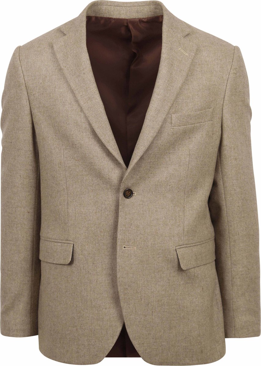 Suitable Tweed Colbert Beige - Maat 48 - Heren blazer
