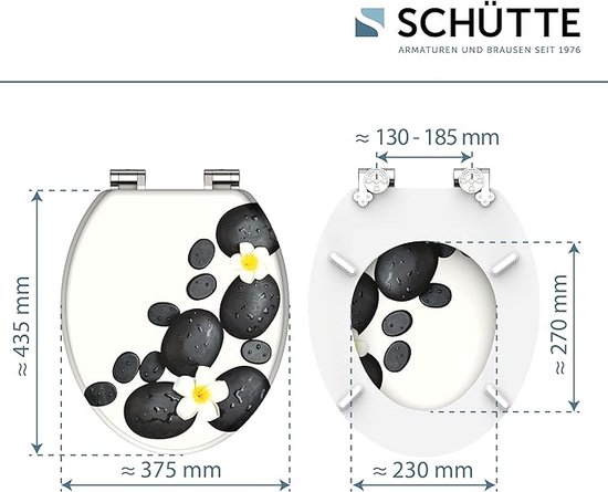 Pipishell Vierkante toiletbril, softclosezitting wit met snelsluiting, eenvoudige bevestiging aan de bovenkant, heavy-duty UF-materiaal, antibacteriële stoelen, roestvrij verstelbare scharnieren (35,1