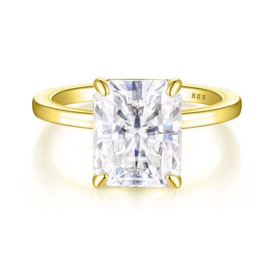 Radiana - Bague solitaire moissanite radiante en or Ring carats - 3,9 carats