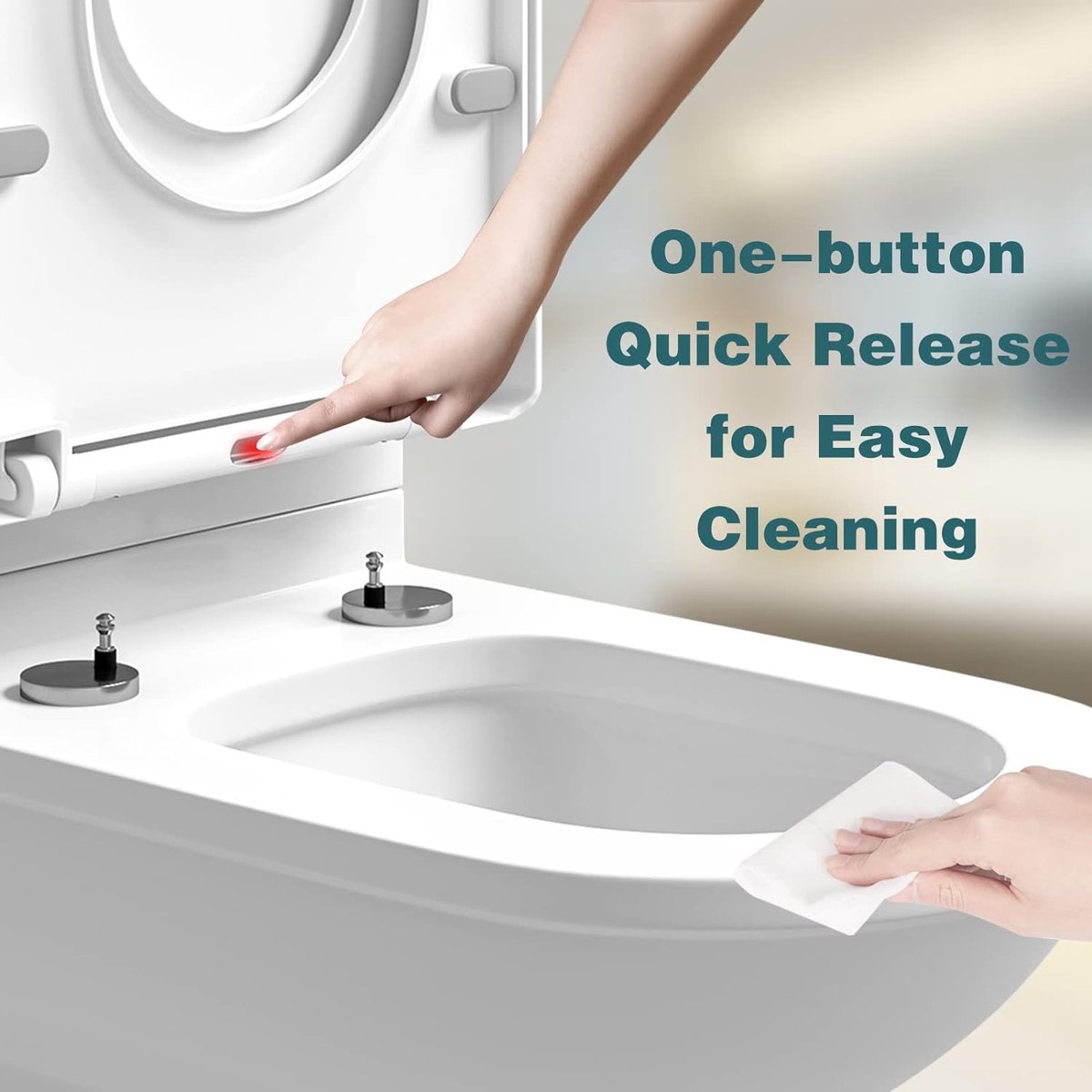 WOLTU Toiletbril Voor Gezinnen, Met Afneembare Kindertoiletbril Softclosemechanisme Quick Release D Vorm Eenvoudige Montage Aan De Boven En Onderkant Verstelbare Scharnieren Wit 2856740913