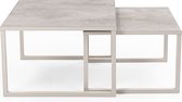 Stalux Salontafelset 'Lisa' 65 en 50cm, kleur wit / beton