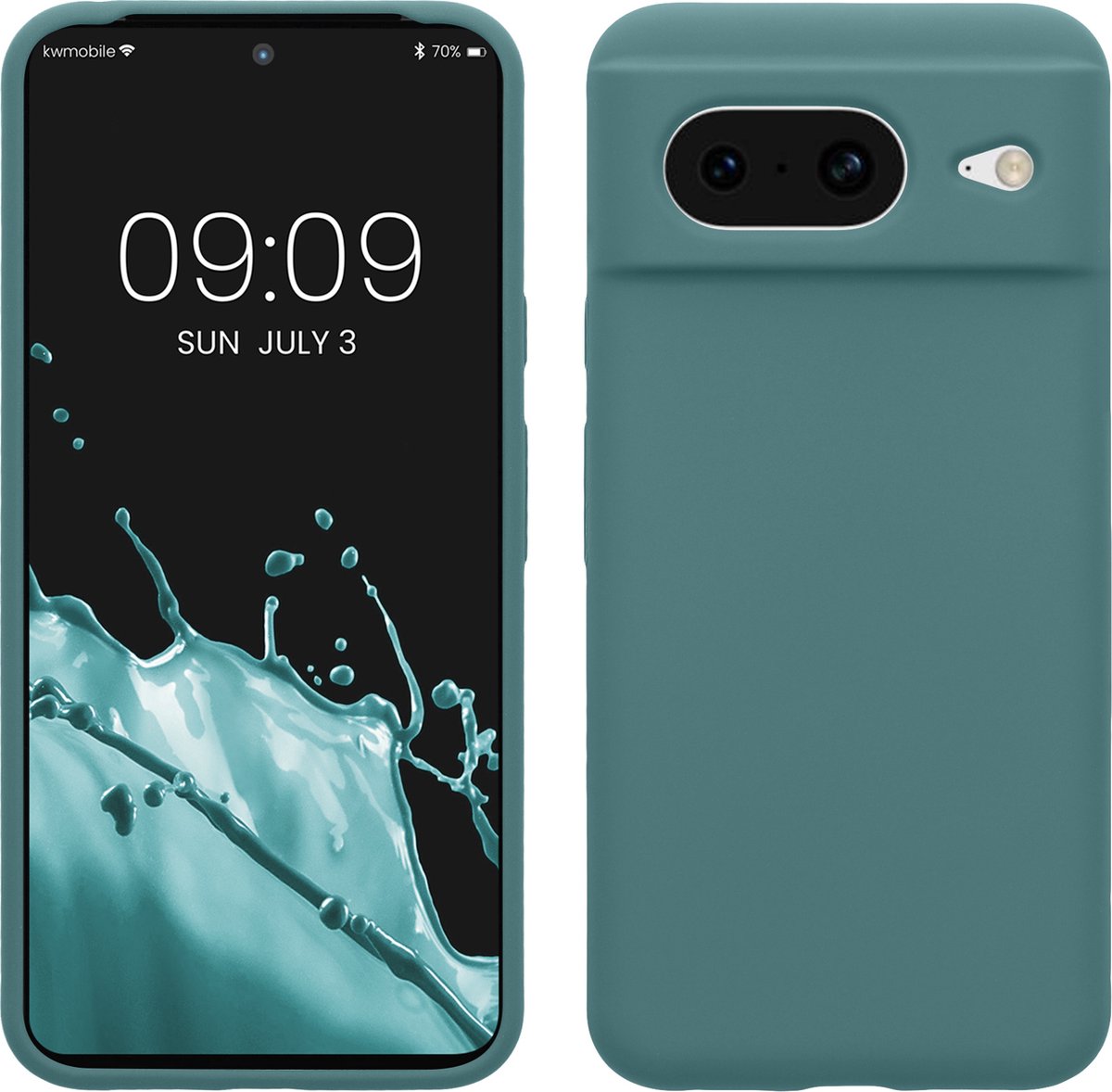kwmobile telefoonhoesje geschikt voor Google Pixel 8 - Hoesje met siliconen coating - Smartphone case in Arctische nacht
