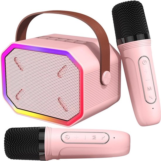 Bluetooth Karaoke Machine Met Microfoons - Draagbaar Voor Volwassenen En Kinderen