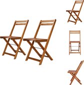 vidaXL Chaises bistrot - Bois d'acacia Massief - 40 x 51 x 80 cm - Pliable - Chaise de jardin