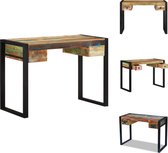 vidaXL Vintage Bureau - Gerecycled hout - Stalen frame - 110 x 50 x 77 cm - Handgemaakt - Bureau