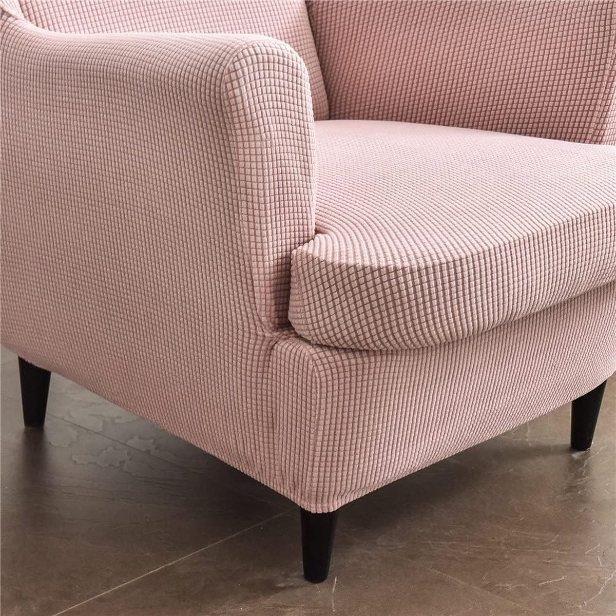 thumbnail: FAVERTI Oorfauteuil Hoes - Super Elastisch - 70-100 Cm - Linnen Look - Gerecycled Materiaal