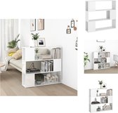 vidaXL Boekenkast Kamerverdeler - 100 x 24 x 94 cm - Hoogglans wit - Kast