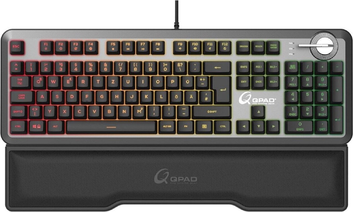 QPAD - MK-95-DE PRO - Gaming Mechanisch Schakelbaar Toetsenbord, met RGB-achtergrondverlichting en Palmrest, Painting keycap, DE layout