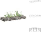 vidaXL Schanskorf plantenbak - 90 x 30 x 10 cm - gegalvaniseerd staal - Bloempot