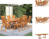 vidaXL Houten Tuinmeubelset - Tropisch hardhout - Uitschuifbare tafel - Verstelbare stoel - 160-240x100x75cm - 8 stoelen - Tuinset