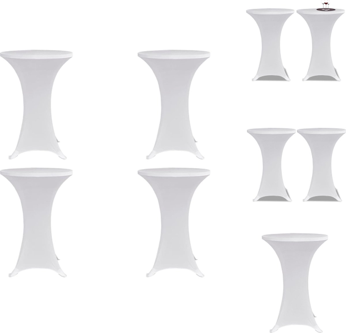 VidaXL Statafelhoes Wit Geschikt voor tafels tot 120 cm Stretchstof 10% Spandex Tuinmeubelhoes