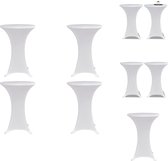vidaXL Statafelhoes - Wit - Geschikt voor tafels tot 120 cm - Stretchstof - 10% Spandex - Tuinmeubelhoes