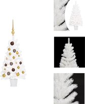 vidaXL Kunstkerstboom - Realistisch - PE takken - 90cm - 150 LEDs - Wit - Met pot - Decoratieve kerstboom