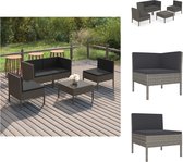 vidaXL Loungeset Riviera - Tuinmeubelset - Grijs - 57x69x69 cm - PE-rattan - Tuinset