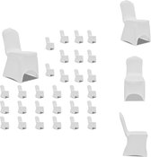 vidaXL Housse de chaise - Universelle - Jusqu'à 100 cm - Tissu extensible - Wit - 30 pièces - Housse de mobilier de jardin