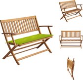 vidaXL Inklapbare houten tuinbank - 120 x 60 x 89 cm - Massief acaciahout met olieafwerking - Tuinbank