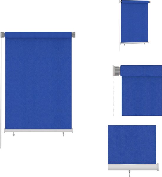 vidaXL Rolgordijn Buiten - 100 x 140 cm - Blauw - UV-bescherming - Jaloezie