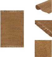 vidaXL Geweven Jute tapijt - 160 x 230 cm - Natuurlijke jutetint - Vloerkleed