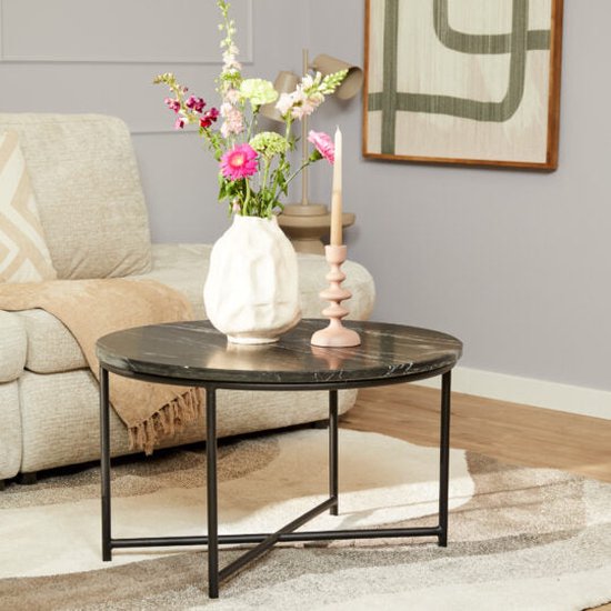 Salontafel zwart marmer BERNIE | Gratis Levering