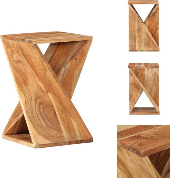 vidaXL Bijzettafel Acaciahout - 35x35x55 cm - Rustiek houten design - Tafel