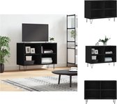 vidaXL TV-meubel - zwart - 69.5 x 30 x 50 cm - veel opbergruimte - Kast