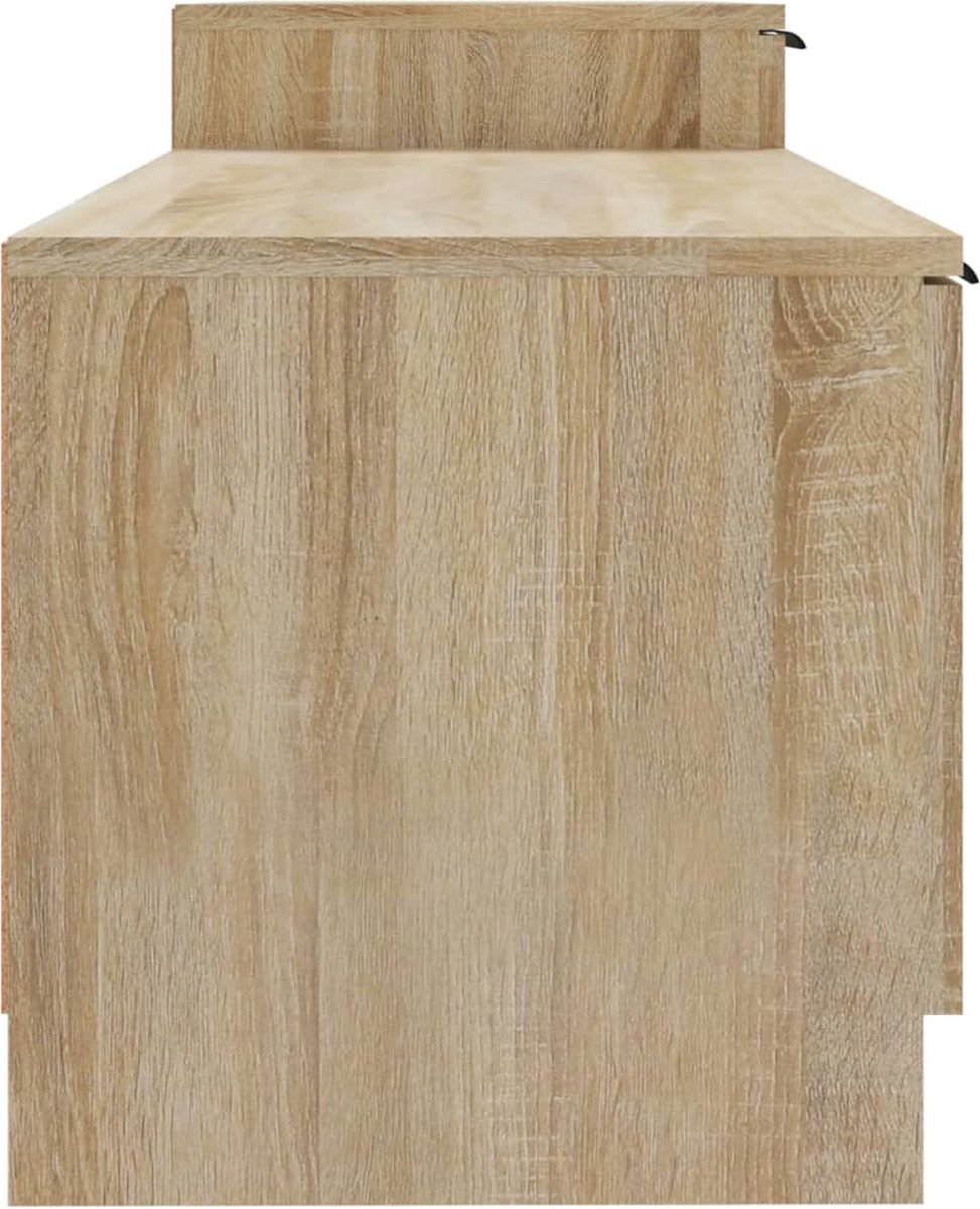 TV-kast Zwart Eiken 140 x 36 x 49.5 cm Bewerkt hout