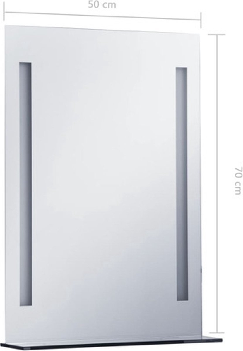 Badkamerspiegel Miral Glas 100 x 2.8 cm met koplampverlichting Vicco | Glas | 100x50 ovaal, met verlichting vooraan | 406673150396406