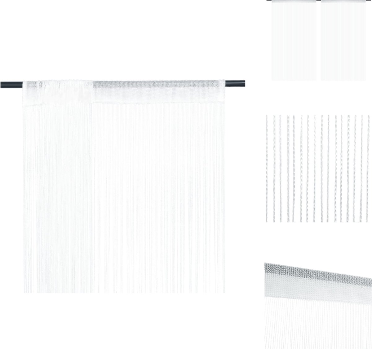 VidaXL Vliegengordijnen stof 140 x 250 cm wit Gordijn