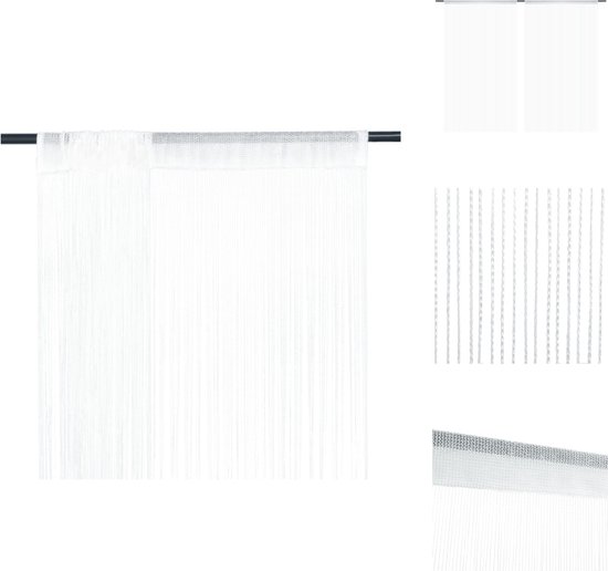 vidaXL Vliegengordijnen - stof - 140 x 250 cm - wit - Gordijn