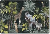 Set de table - Napperons plastique - 60x40 cm - Jungle - Animaux - Wit - Nature - Enfant - 6 pièces - Sous-plats antidérapants - Décoration de Assiettes - Décoration de table Luxe - Set de table vinyle - Set de table - Accessoires décoration de table