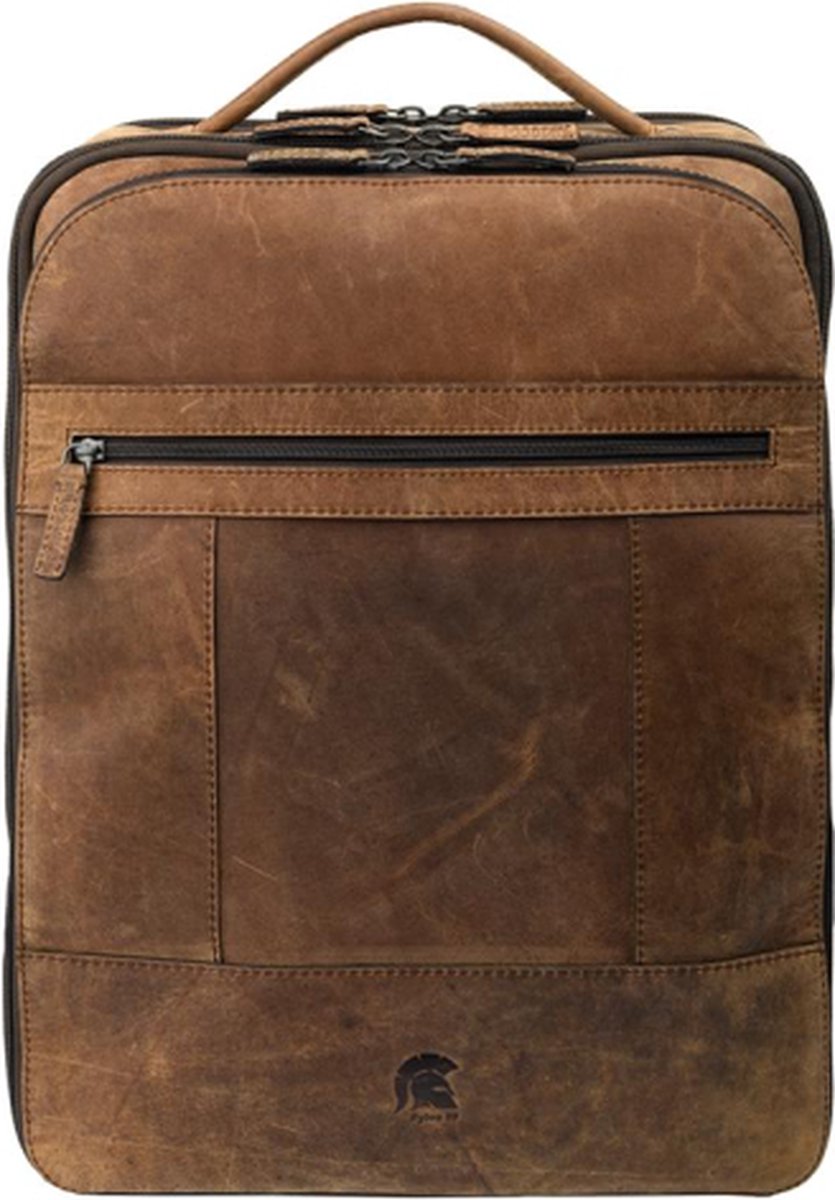 Pylos59 Laptoprugzak / Werktas / Rugtas - 15.6 inch - Leer - Hunter - Bruin