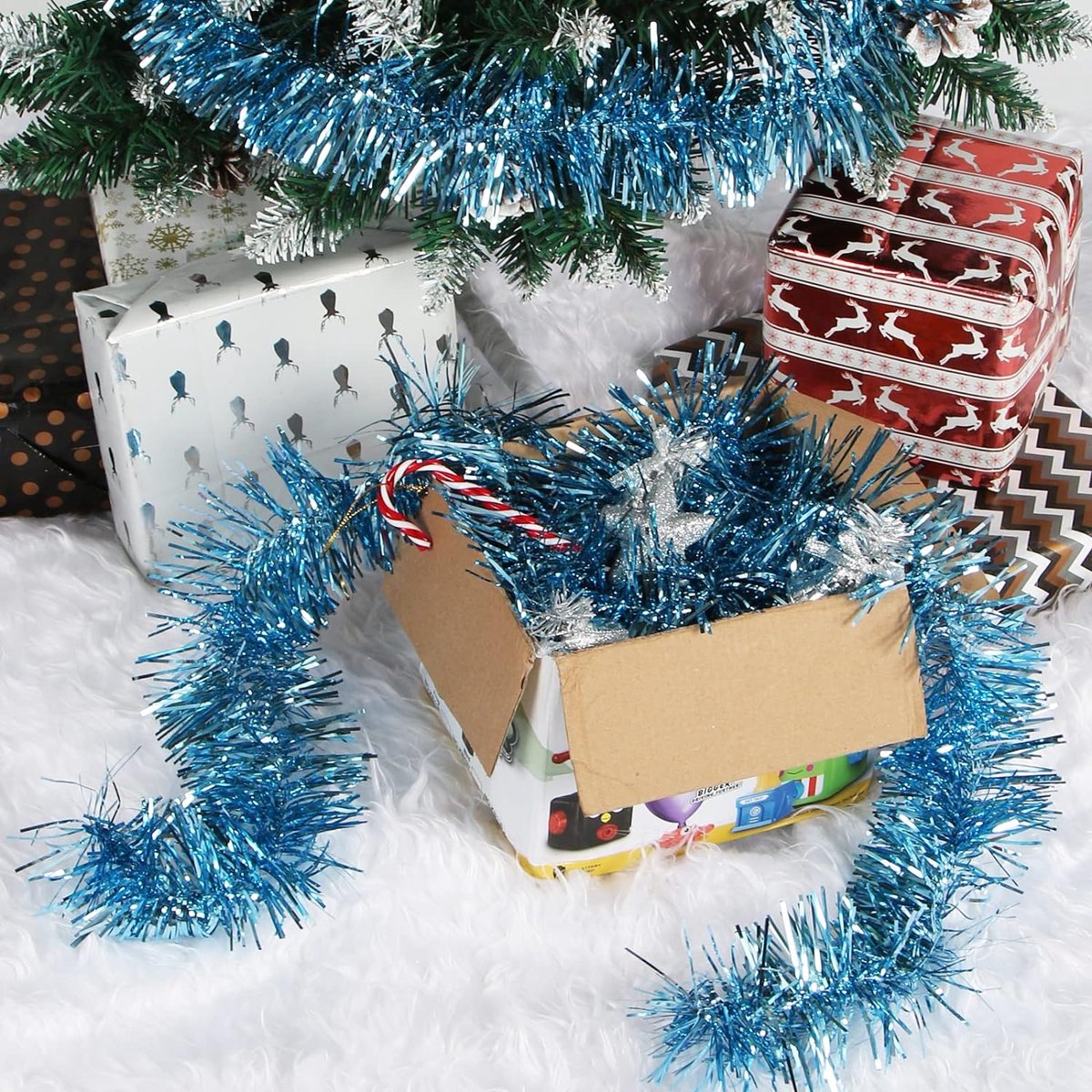 Kerstslingers - goud - folie - 10 x 270 cm - kerstboom versieringen