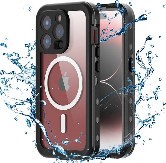 geschikt voor iPhone 15 Pro Hoesje Waterdicht Veilig Onderwater tot 2 meter bol