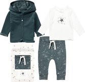 Noppies - Cadeauverpakking met Kledingset - 3delig - Sweatvest Bonnie Dark Slade - Broek Jos Dark Slade - Shirt Lux Snow - Maat 56